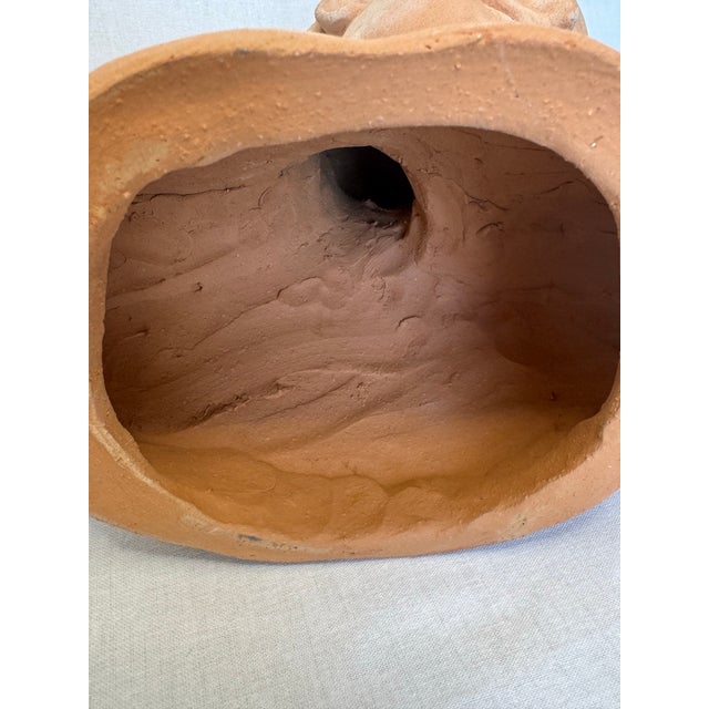 French Vintage Terra Cotta Female Bust, "La Rieuse" Styled afterJean Baptist Pigalle For Sale - Image 3 of 10