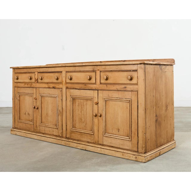 French Provincial 19th Century Country French Provincial Pine Sideboard 7 Ft For Sale - Image 3 of 18