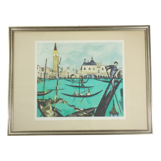 Remo Brindisi, Venice, 1970, Lithograph, Framed For Sale