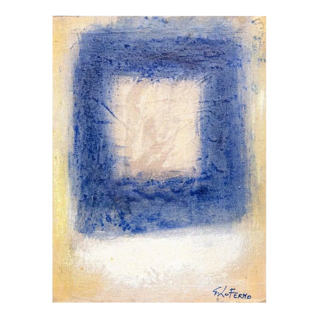 Giorgio Lo Fermo - Blue Square - Original Oil Paint - 2015 For Sale
