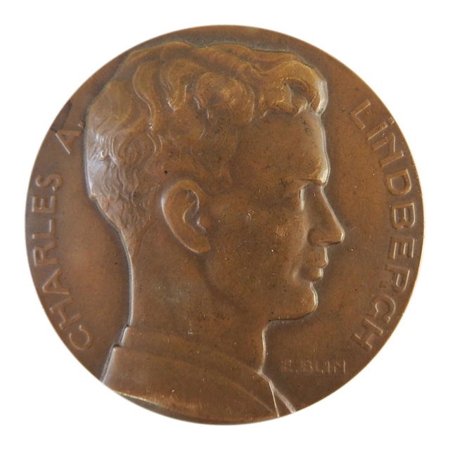 1927 Bronze Medallion Charles Lindbergh Spirit of St. Louis For Sale