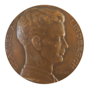 1927 Bronze Medallion Charles Lindbergh Spirit of St. Louis