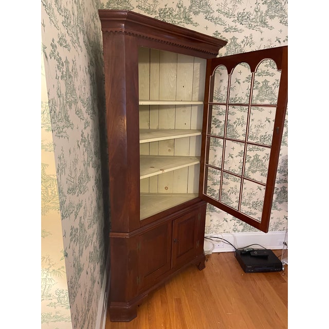 Wood Late 19th Century Antique Corner Cabinet For Sale - Image 7 of 9