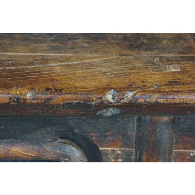 Mid-20th C. Chinese Ming Style Sculptural Elm Altar Wine Table Hall Console 39" For Sale - Image 17 of 18
