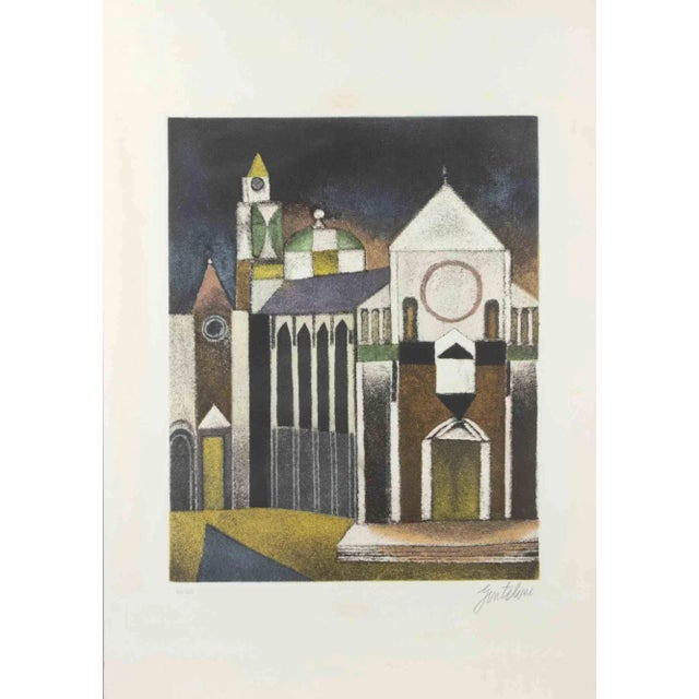 Franco Gentilini, Cathedral, Etching and Aquatint, 1970s For Sale - Image 4 of 4