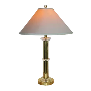 1950s Brass and Lucite Lamp by Frederick Cooper With Shade