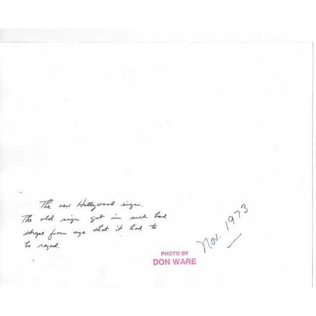 1978 b&w photo of the "new" Hollywood Sign by Don Ware (1921-2006). The original 1923 sign was replaced with a more...