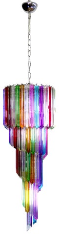 Vintage Italian Multicolored Glass and Metal Mariangela Chandelier, 1983 Chandeliers