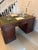 Antique Victorian Mahogany Freestanding Pedestal Kneehole Desk with Fitted Stationery Drawers and Writing Slides, 1850 For Sale - Image 6 of 18
