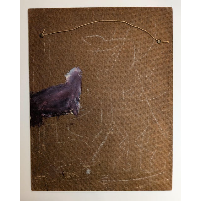 Original unsigned oil painting on board, mid-20th century, in the abstract surrealist/early abstract expressionist manner....