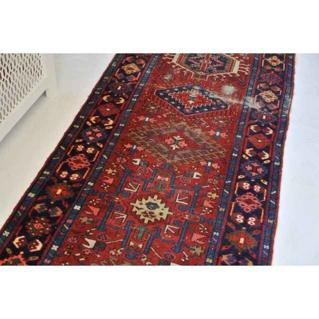1930s Tribal Geometric Runner Rug , 3.1 x 13.10 For Sale - Image 10 of 11