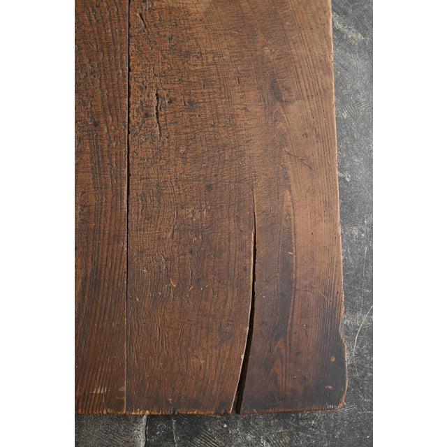 Early 20th Century Antique Japanese Wooden Work Board / Wall-Mounted Object/ Wabi-Sabi Low Table For Sale - Image 5 of 18