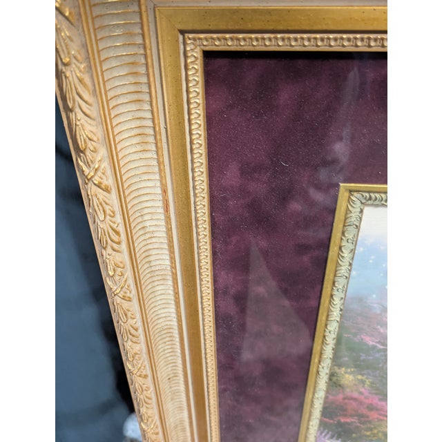 1990s Limited Edition Offset Lithograph of the Garden of Prayer by Thomas Kinkade. Framed Print Number 2838 For Sale In Dallas - Image 6 of 12