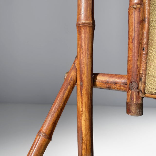 Wood Italian Art Deco Chairs in Fabric and Bamboo, 1930s, Set of 2 For Sale - Image 7 of 17