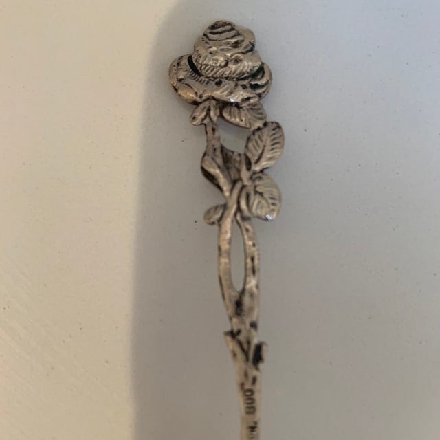 Early 20th Century Early 20th Century Small Floral Silver Sugar Spoon For Sale - Image 5 of 5