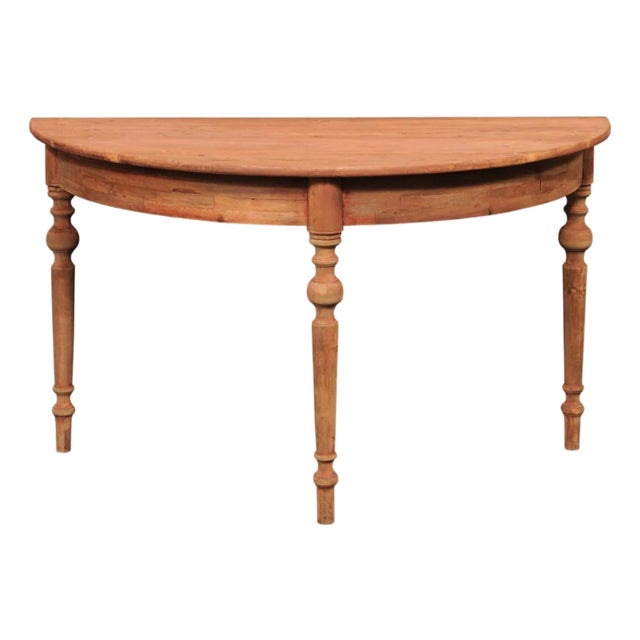 Early 20th Century Swedish Dusty-Red Demi-Lune Table For Sale