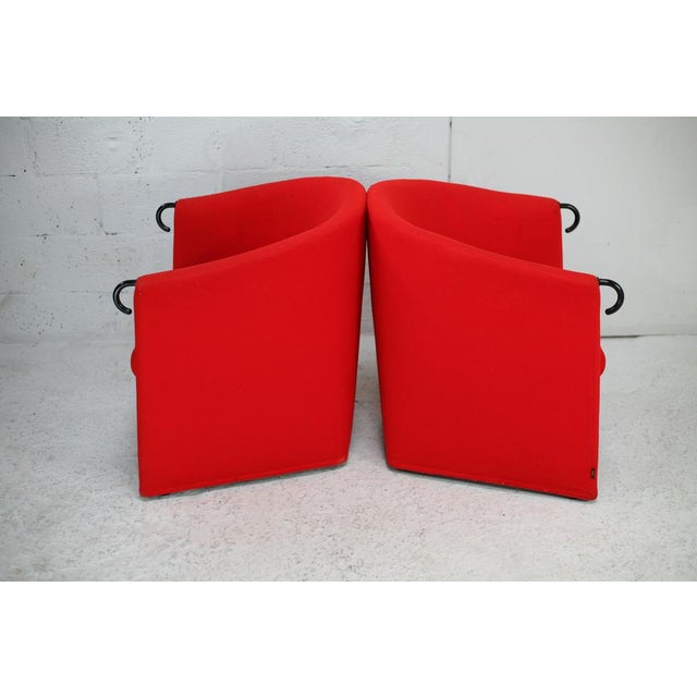 Set of Red Armchairs from Arflex, Italy, 1980 For Sale - Image 3 of 16