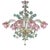 Ornate Venetian Pink and Green Floreal Murano Glass Chandelier by Simoeng For Sale