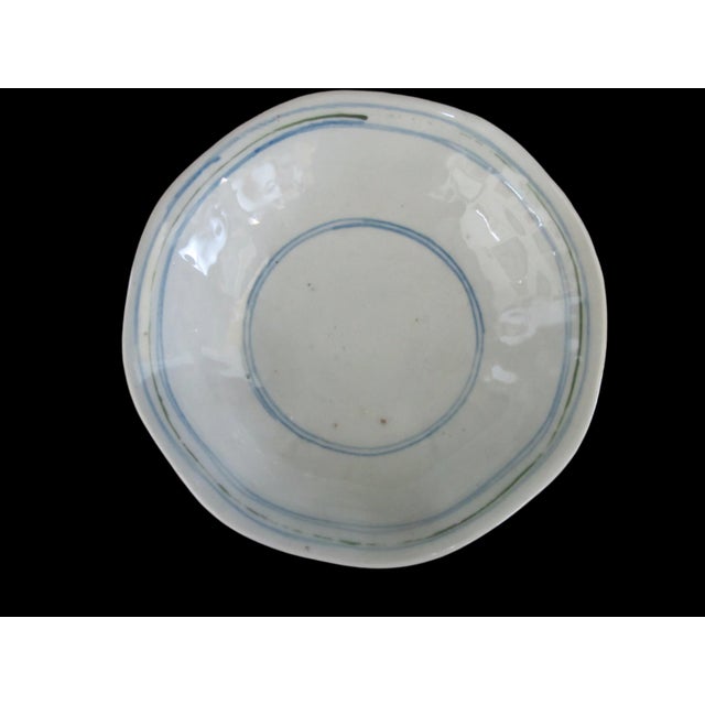 Pink Chinese Folk Art Pink Flower Porcelain Footed Shallow Bowl or Candle Holder Pair For Sale - Image 8 of 9