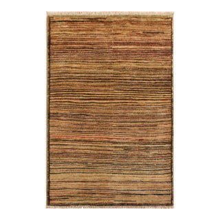 Boho Chic Gabbeh Beige/Brown Wool Rug - 2'10'' X 4'9'' For Sale