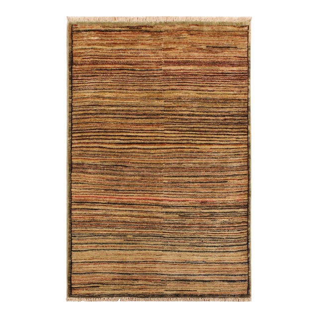 Boho Chic Gabbeh Beige/Brown Wool Rug - 2'10'' X 4'9'' For Sale