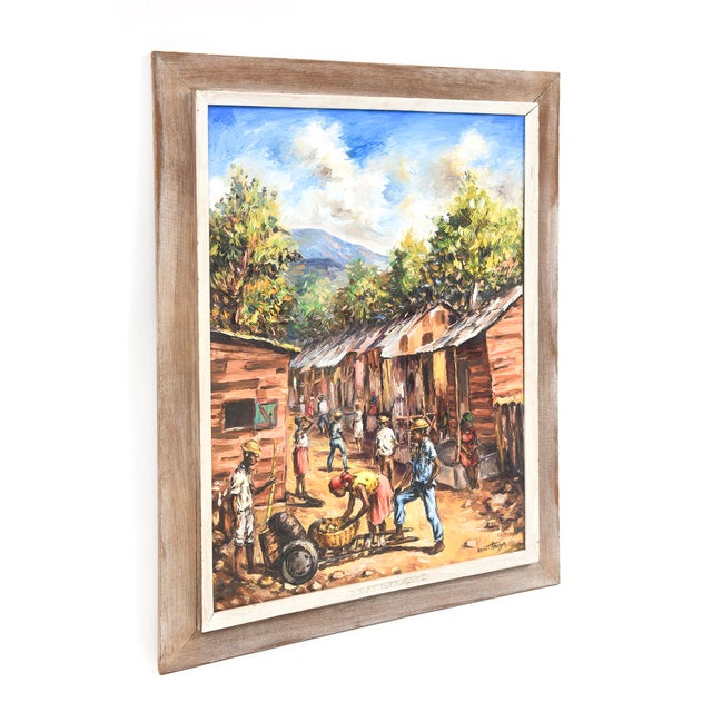 Impressionist Ernst Louizor (1938–2011) – Signed Haitian Market Scene Painting on Canvas For Sale - Image 3 of 10