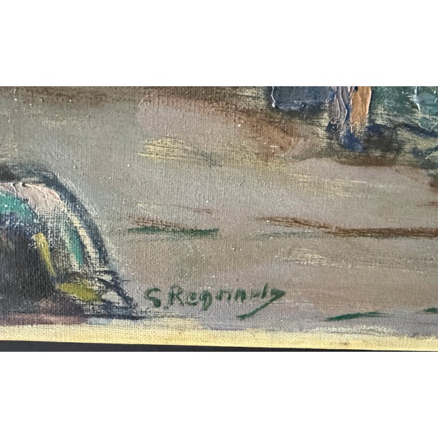 1950s "The Catch" by Georges Regnault, Andarroa Spain, Oil on Canvas, Circa 1950 For Sale - Image 5 of 12