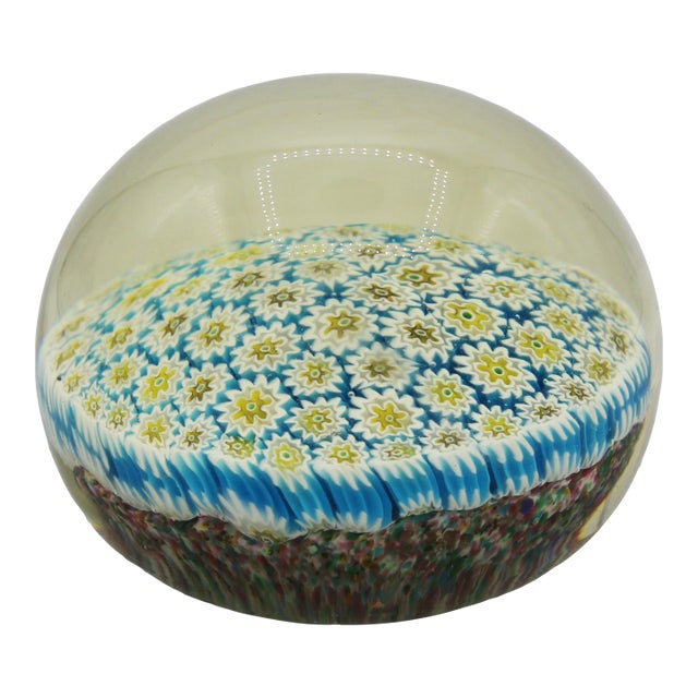 Mid-20th Century Large Murano Glass Millefiori Paperweight For Sale