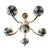 Delft Vintage Dutch Delft Blue & White Porcelain and Patinated Brass 5-Arm Chandelier For Sale - Image 4 of 4