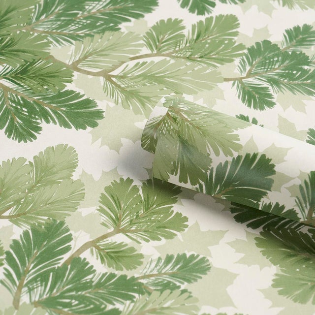 Schumacher SAMPLE - Schumacher Covey Hedge Wallpaper In Sage For Sale - Image 4 of 5