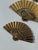 Collection of three mid century modern brass fan wall hangings. Small, medium, and large size with decorative rope...