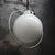 Mid-Century Modern French Nickel Plated Pendant Lamp with White Opaline Globe, 1950s For Sale - Image 3 of 8