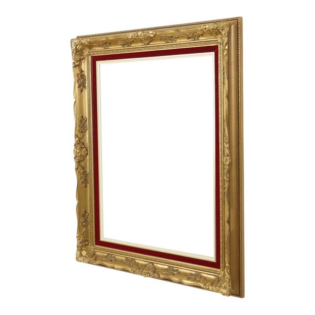 Vintage Baroque Style Gilded and Red Velvet Frame For Sale - Image 18 of 18