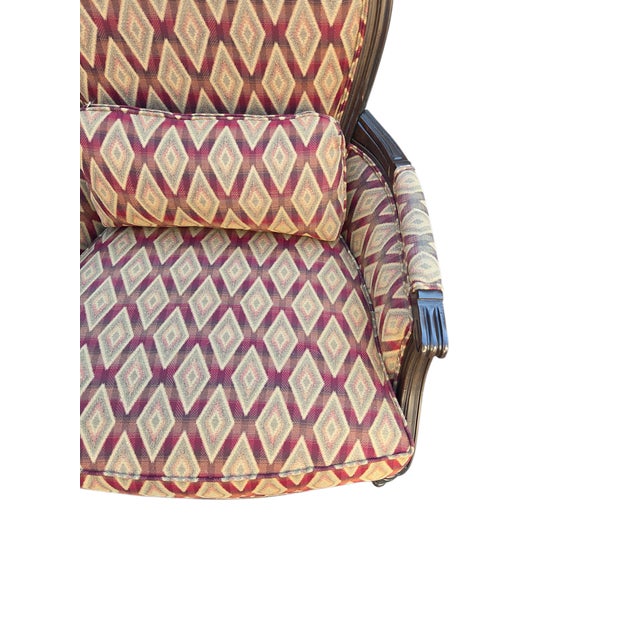 Wood 1990s Ethan Allen Custom Suzette Bergere Lounge Chair French Living Room Armchair For Sale - Image 7 of 14