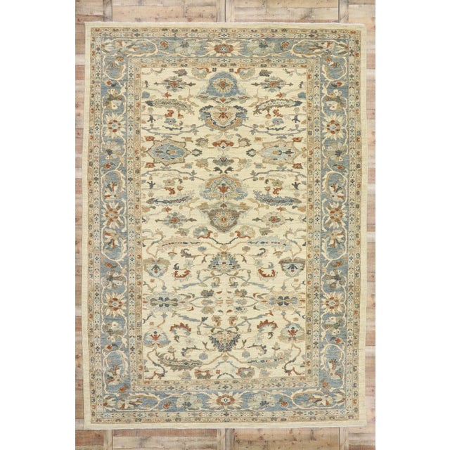 Beige Persian Sultanabad Rug - 10'00 X 14'03 For Sale - Image 8 of 9