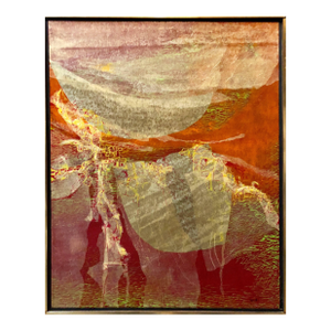 Robert Livsey WellsAbstract Expressionist Collage 1960s GOLDEN IMAGES Oil Painting, 1967