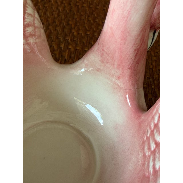 Late 20th Century Vintage Coastal Fitz and Floyd Pink Flamingo Porcelain Votive Candle Holders-Set of Three For Sale - Image 5 of 11
