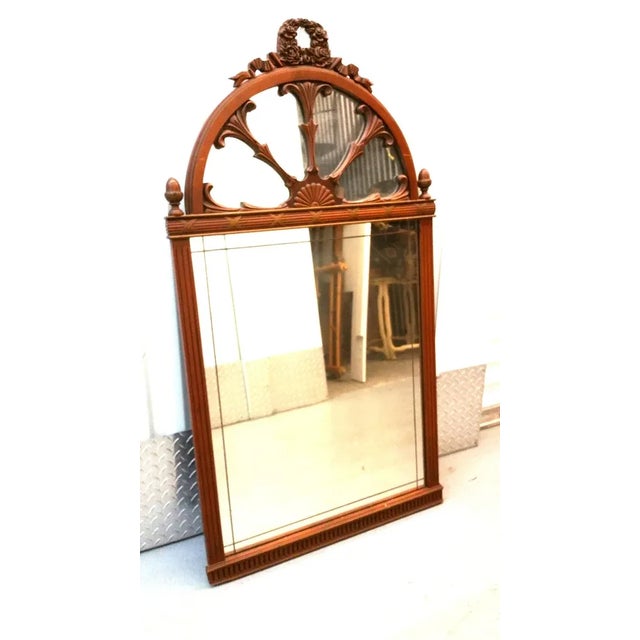 Antique French Mahogany Ornate Wall Mirror All Original. But can easily be painted. I think it is mahogany with gold...