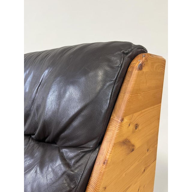 Brutalist Leather Armchair, 1960s-1970s For Sale - Image 9 of 10