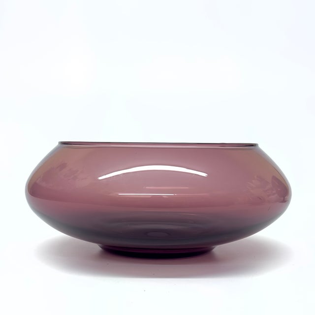 Mid-Century Modern Amethyst Glass Bowl Curation - Group of 3 For Sale - Image 3 of 14