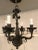 Metal Vintage 6 Light Chandelier Spanish Leafy Details Black Iron For Sale - Image 7 of 8