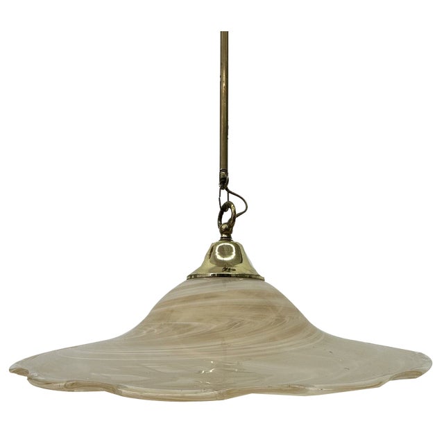 Murano Glass Swirl Hanging Lamp, 1970s For Sale