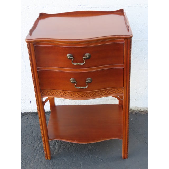 Wabash 1940s Tall Serpentine Front Mahogany Nightstand Side End Table 6458 For Sale - Image 18 of 18