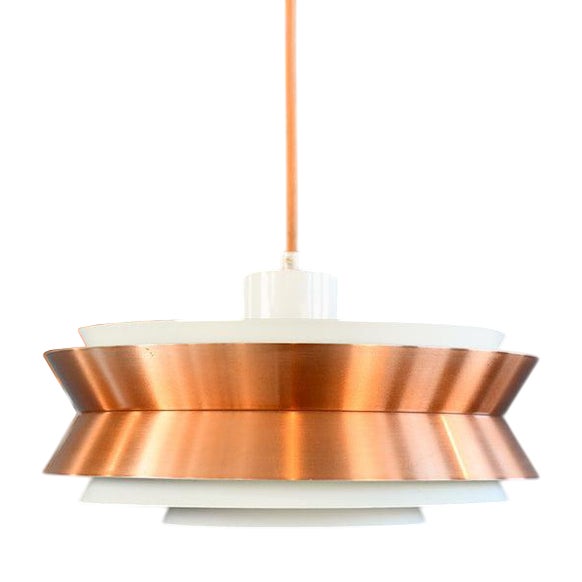Mid-Century Copper Pendant Light by Veb Metaldrucker Halle, 1970s For Sale