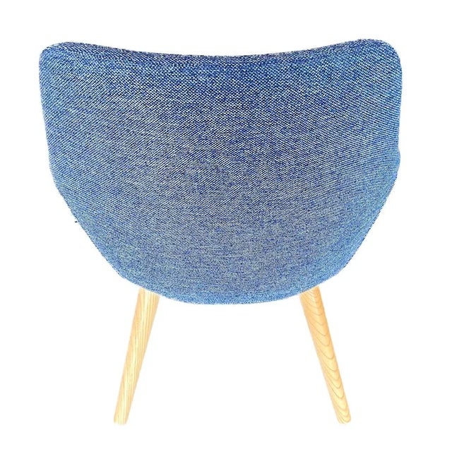 Vintage Mid-Century Modern Style Blue Side Chair For Sale - Image 4 of 10