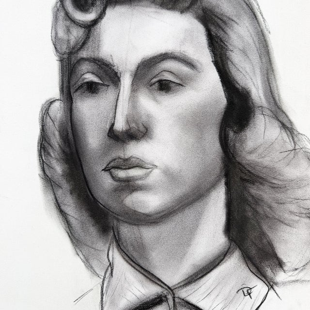 An original portrait drawing on paper by Oklahoma artist and commercial illustrator Donna Foreman Hopper, sourced directly...