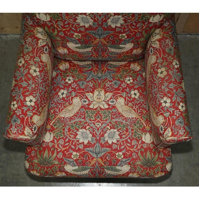 Modern Strawberry Thief Fabric Library Lounge Chair from William Morris For Sale - Image 6 of 18