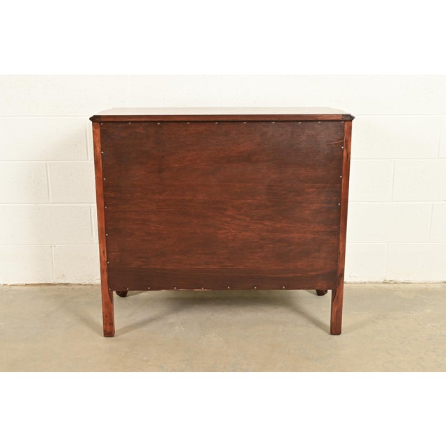 Romweber Antique French Provincial Louis XV Flame Mahogany Buffet Server or Bar Cabinet, Newly Refinished For Sale - Image 11 of 12