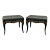 20th Century Black Lacquer Chinoiserie Painted Ottomans - Pair For Sale