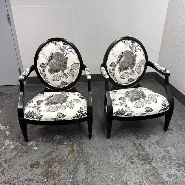 Kravet Furniture Truro Oval Back Armchairs, Pair For Sale - Image 12 of 12